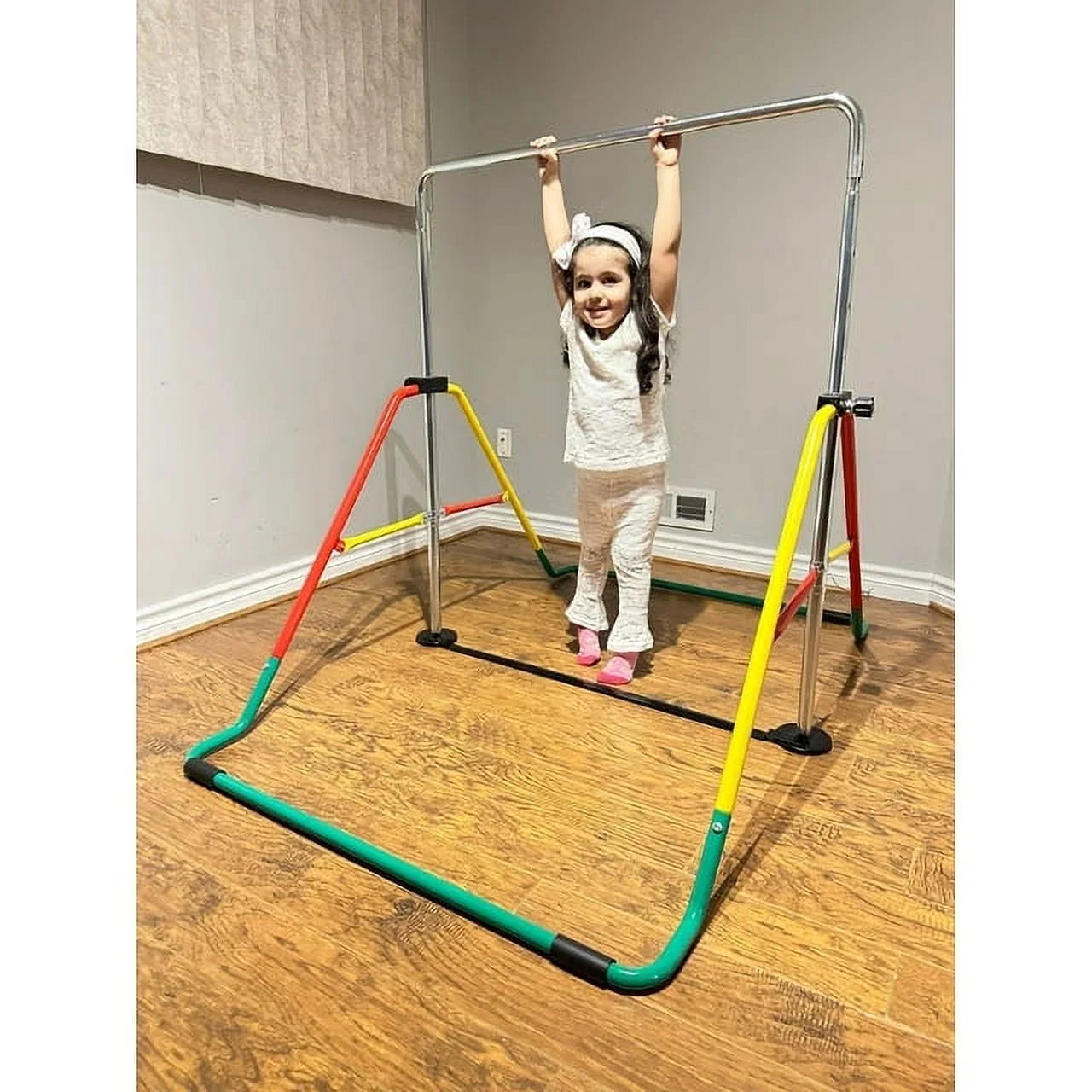 Kids' Equipment, Adjustable Home Playground Red/Yellow, Bar - Gymnastics Training Expandable Folding &