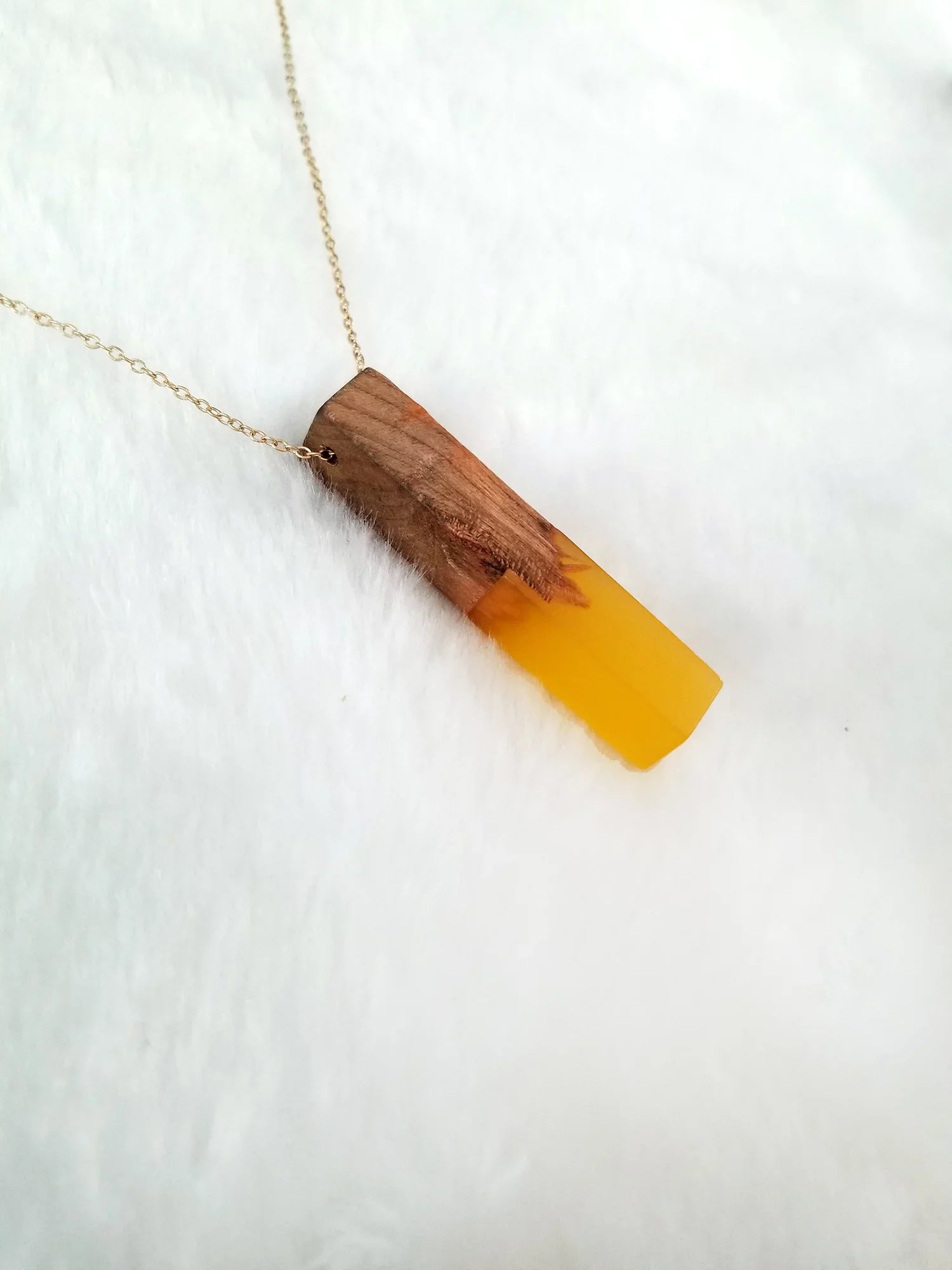 Pendant Blue Women Bar for Vertical Gift Yellow Wooden Wood Necklace Inc | Resin Box Anniversary Boutique