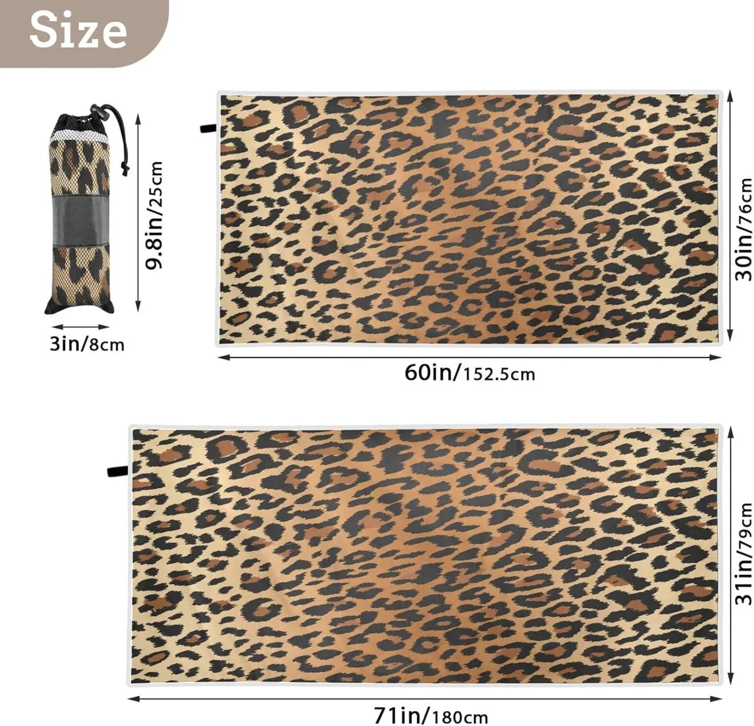 Free Towel Beach Bath Swim Shower Microfiber Thin Pool Towel Grain Dry 30¡±X60¡± Quick Blanket, Oversized Leopard Bestwell Towel Multipurpose Towel, Yoga Sand Lightweight