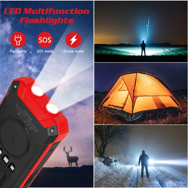 Redmi IPX4 20000mAh with Power Bank External Portable 4 LED Qi 6 Cables Outputs Solar Waterproof Built-in For Battery USB 5G Inputs C 15W Port Wireless Flashlight K30i 3 Solar Charger 5V/3A Xiaomi
