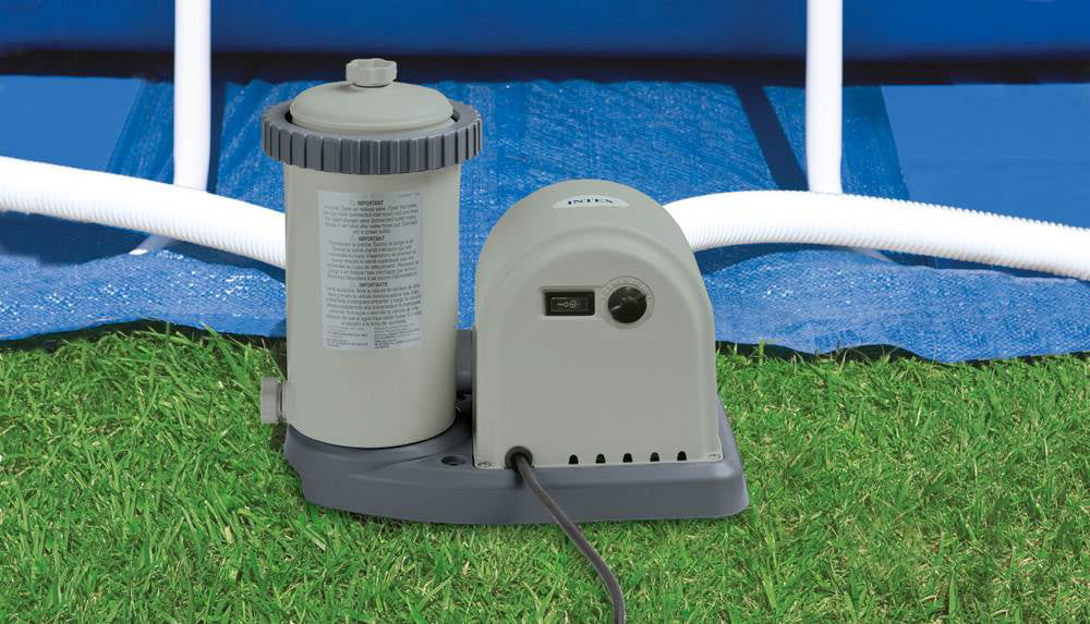 Round Metal Pump Inflatable & with Ladder, Cover 18ft Intex Ground 48in x Pool Frame Above