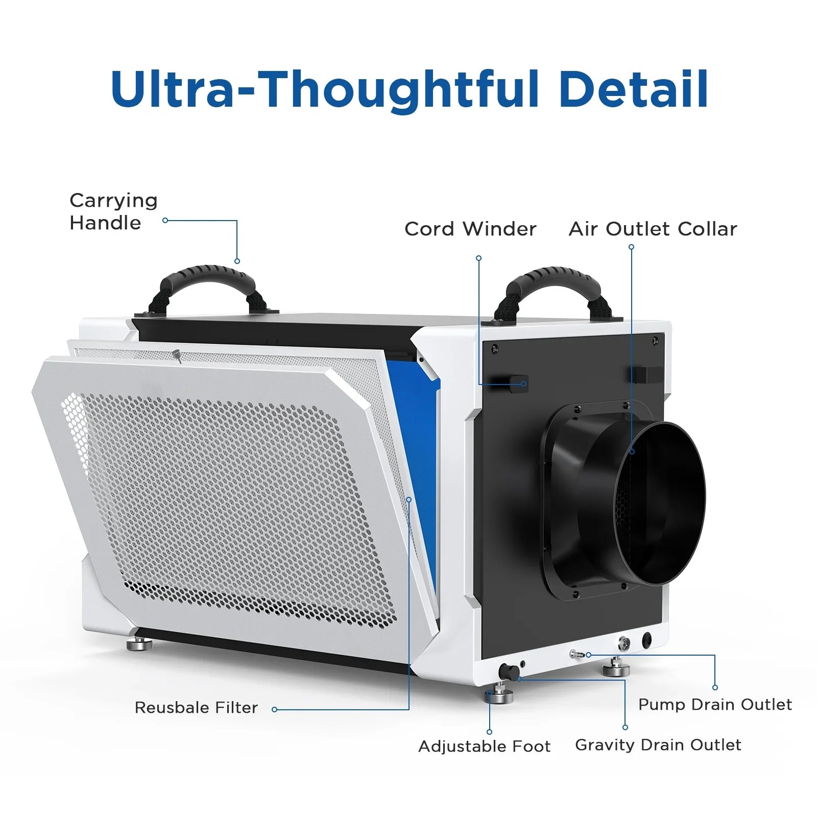 Drain Basements, Areas, Dehumidifier - Pump Moiswell Pints Perfect for Job 5-Year Commercial and Hose, Efficient Warranty Included Industrial Spaces, Sites - 235 and Crawl