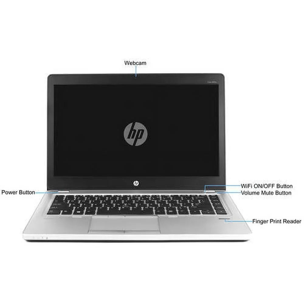 Restored i5-3437U Silver Memory, Processor, PC with 4GB Folio Drive (Refurbished) 10 HP Windows Core 128GB Intel Laptop 14" 9470M State Solid Pro and