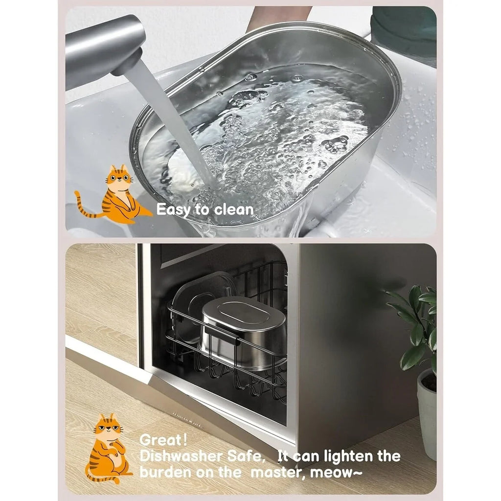 Quiet 6pcs Sponge 3pcs Filter and with Fountains Drinking Carbon Stainless - for Pump,with Cat Steel