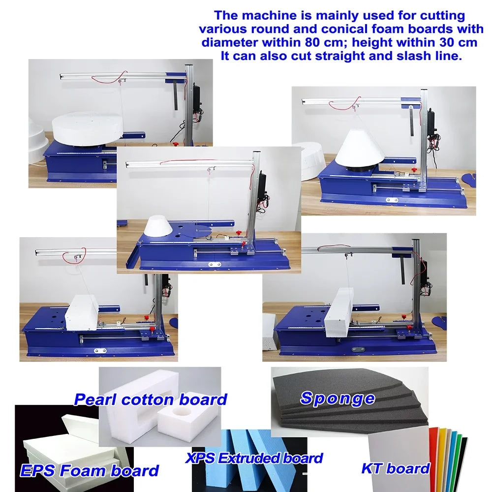 Electric Hotwire PreAsion Tabletop Molti-functional Cutter Machine Vertical Cutting 110-220V Rotary Hot