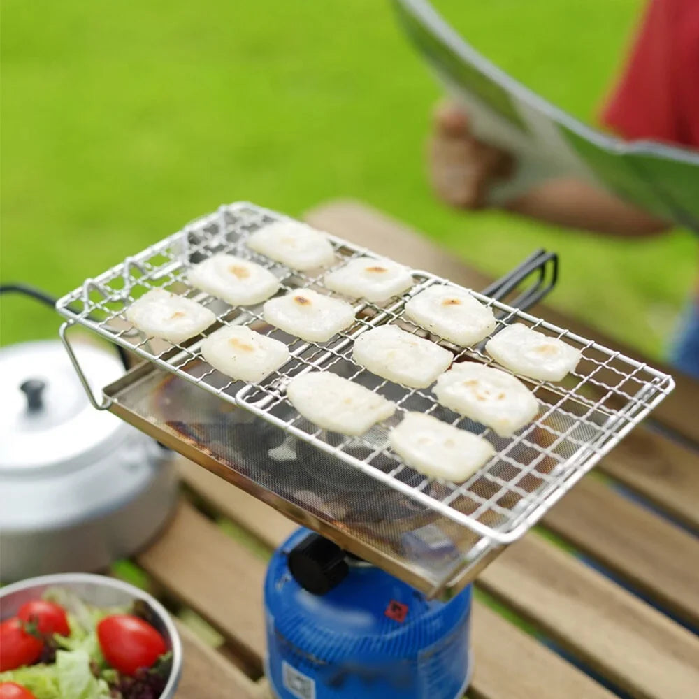 Toaster Toaster Stove Camp for Camping FlyFlise Bread Steel Rack Stainless Backpacking Picnic Folding