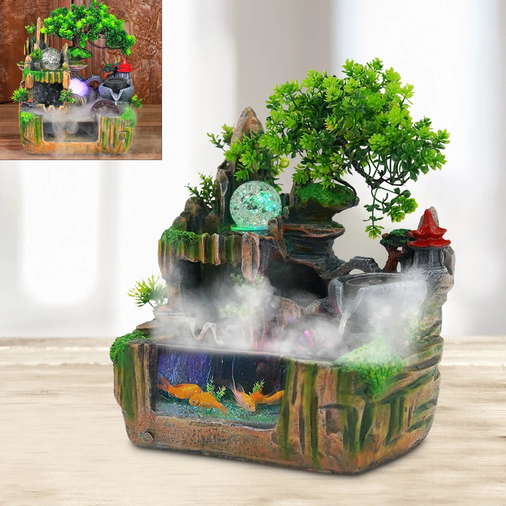 Ball Fountain Led Indoor for Rockery Lamp Classical + with Decor Atomizer Glass