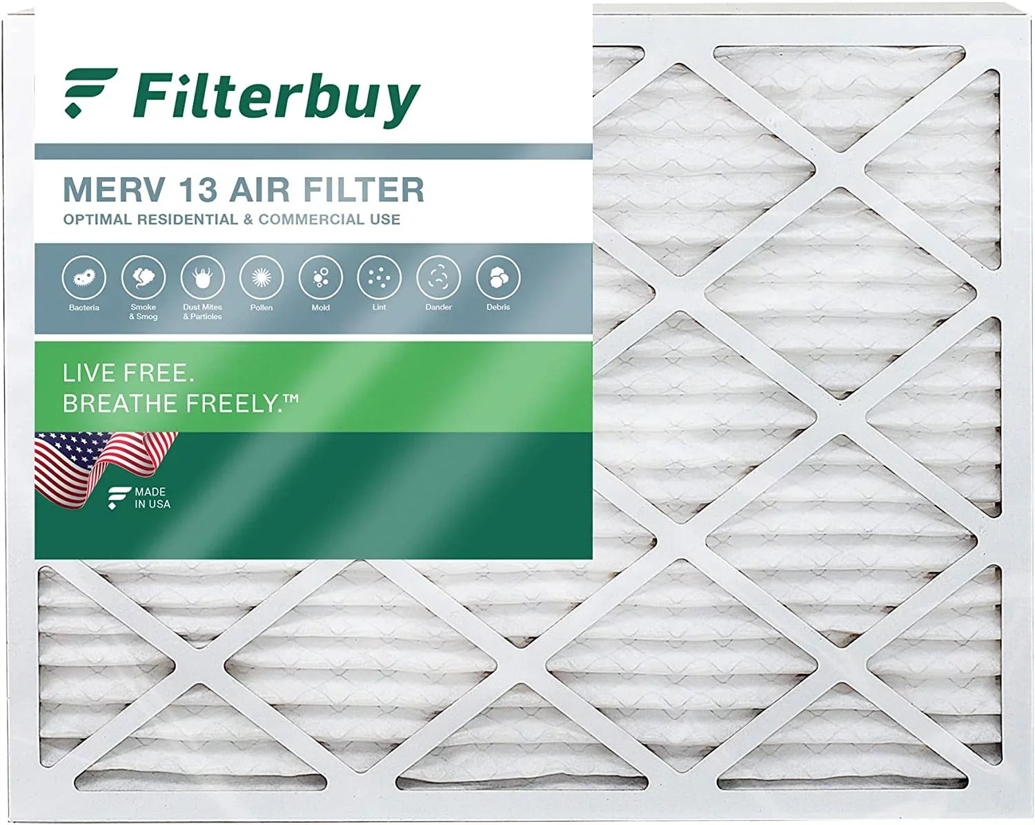 Filters 13 Pleated 18x25x2 MERV Filterbuy Furnace Air (1-Pack) HVAC AC