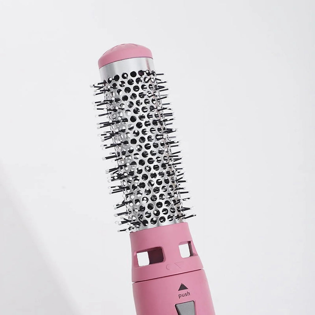 Negative Straightening Automatic Brush Heads Pink Electric Styling, Styler Dryer - Brush Curling Hair Dryer for Blow 5-in-1 Hair and with Detachable Ionic Brush - Color: