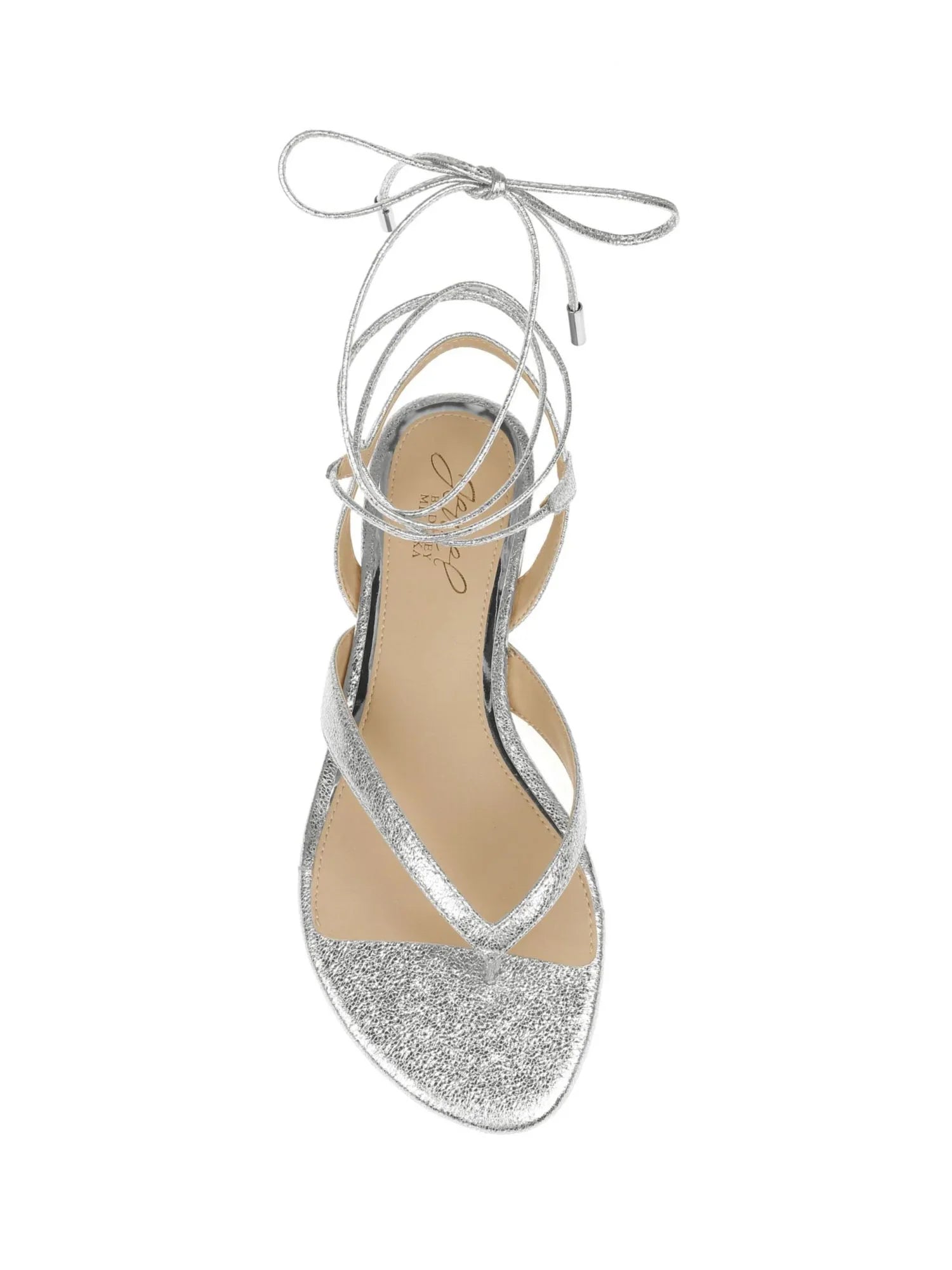 8 Ankle Strap Nolana MISCHKA Womens Silver Toe BADGLEY Lace-Up Dress Thong Padded Sandals Round