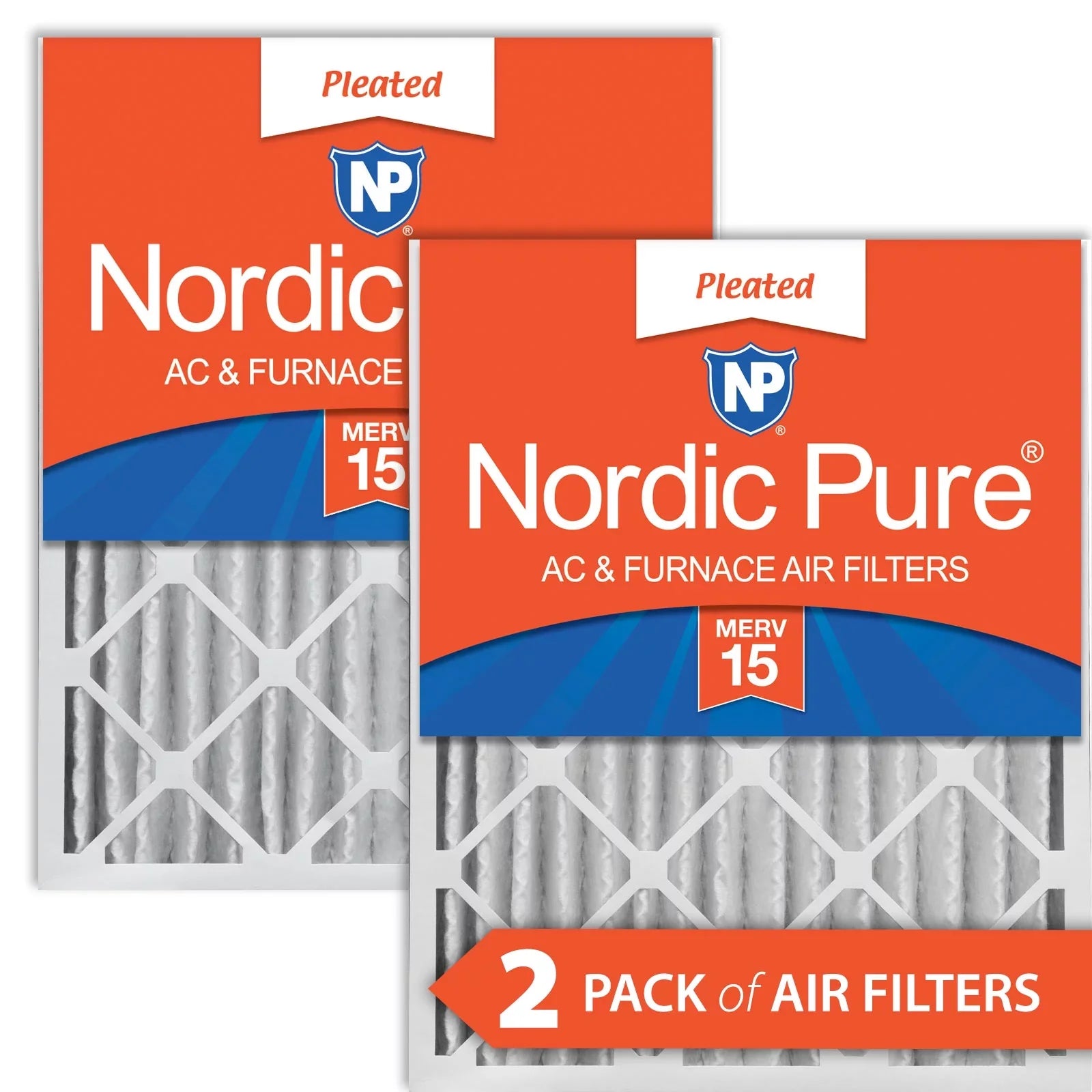 (3 Pleated 15 Nordic Pack 20x20x4 2 Air Pure Filters 5/8) MERV
