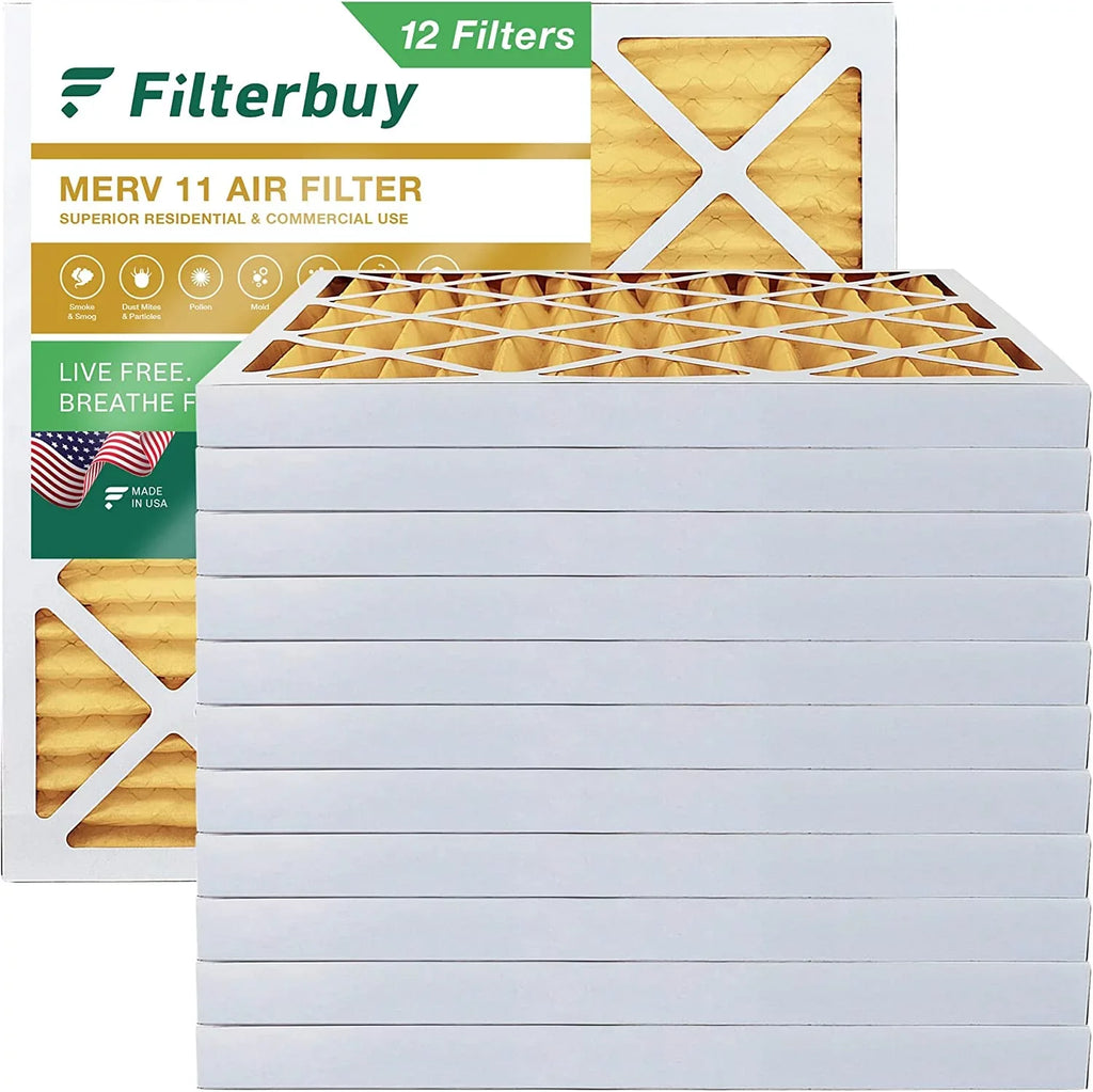 (12-Pack) AC Filterbuy Pleated Air Furnace MERV 24x24x2 Filters 11 HVAC