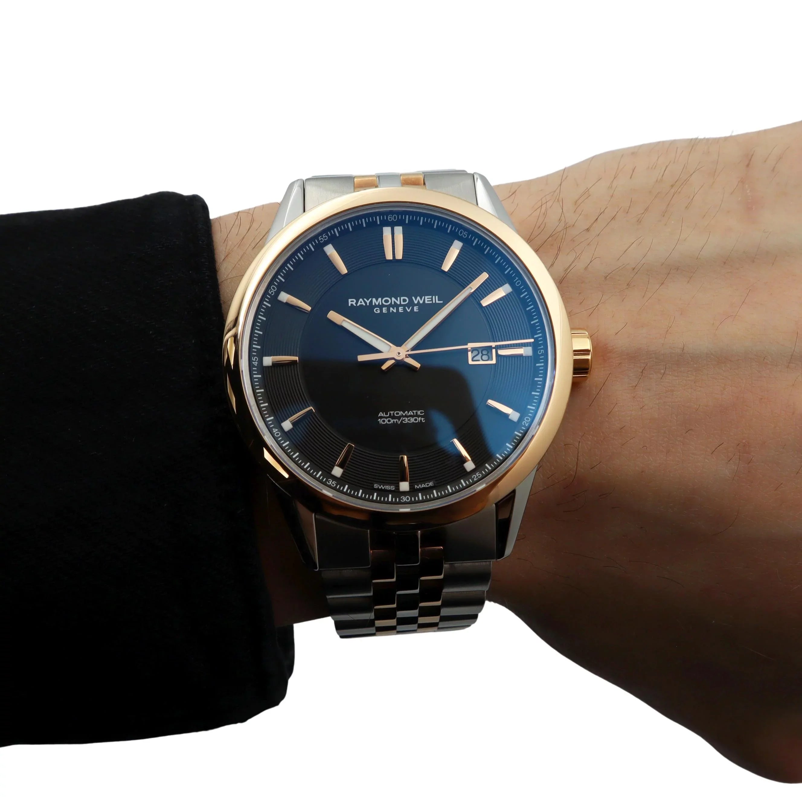 2731-SP5-20001 Weil Steel Freelancer Black Raymond Watch Mens Automatic Dial