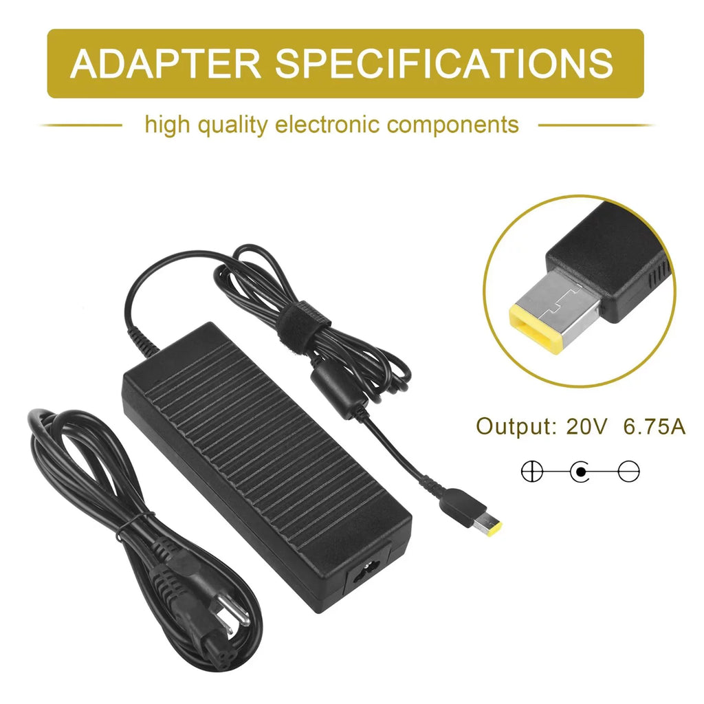 AC Cord 135W CJP-Geek Adapter Charger Cord Y50-70 for Lenovo Ideapad Y40-70 Supply Power