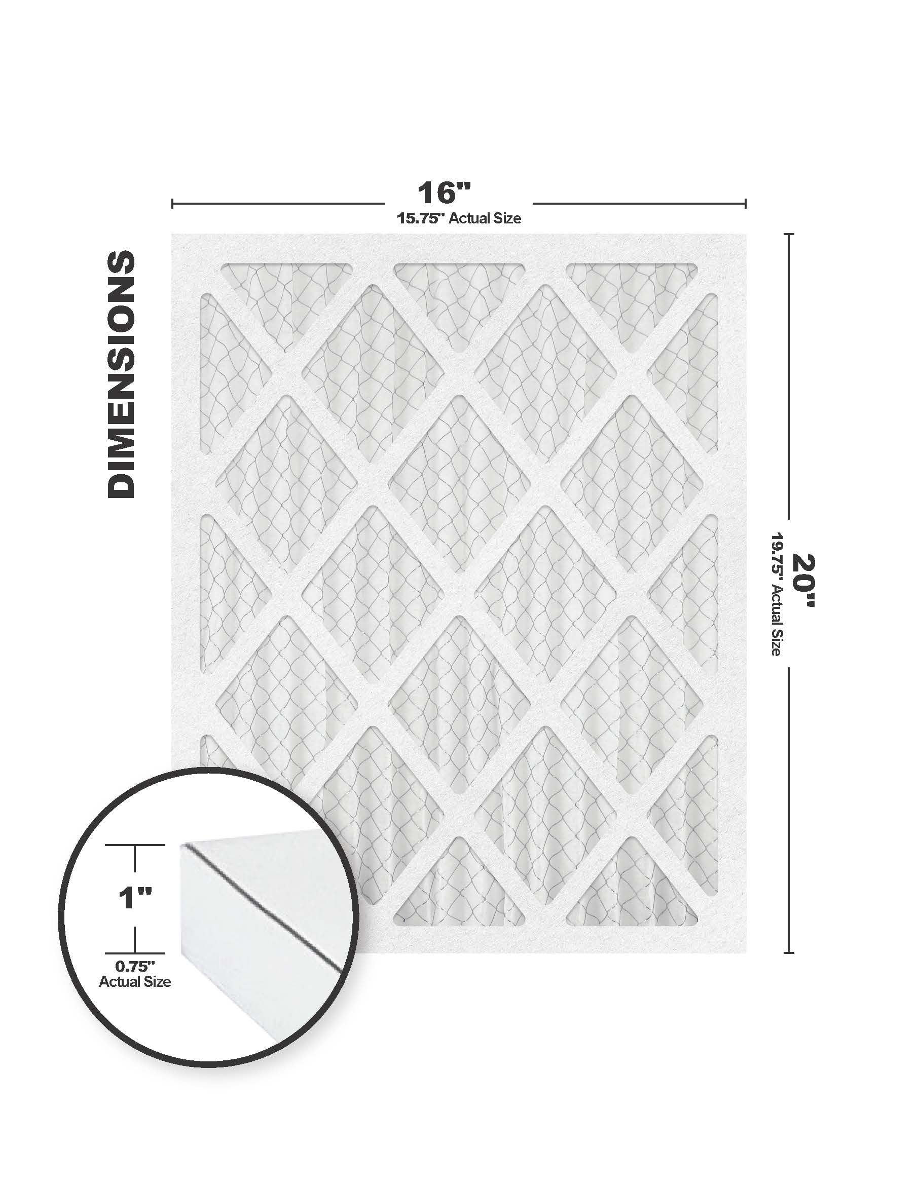 8 Filter/Furnace (4 Air 16x20x1 MERV Filters Pack)