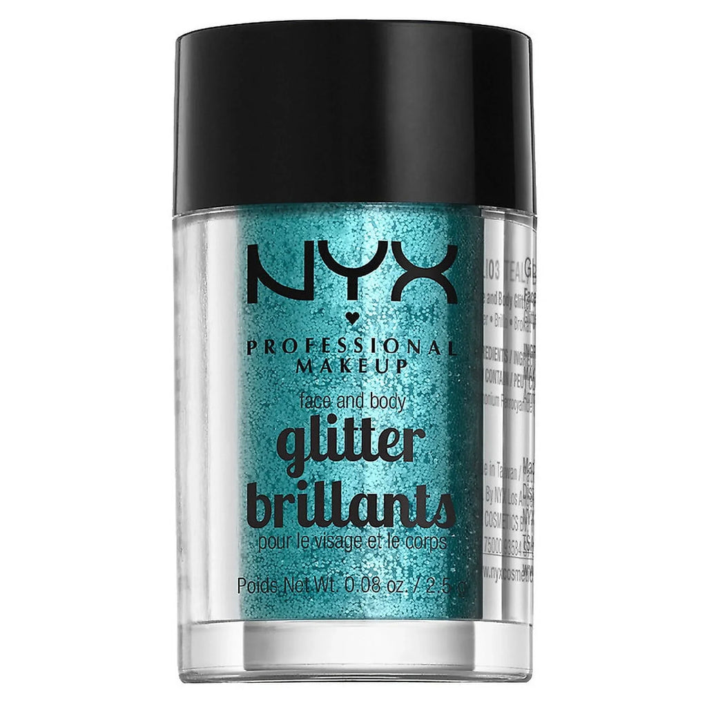 & Glitter, Face 2 Professional Teal 0.08 NYX oz of Pack Body Makeup