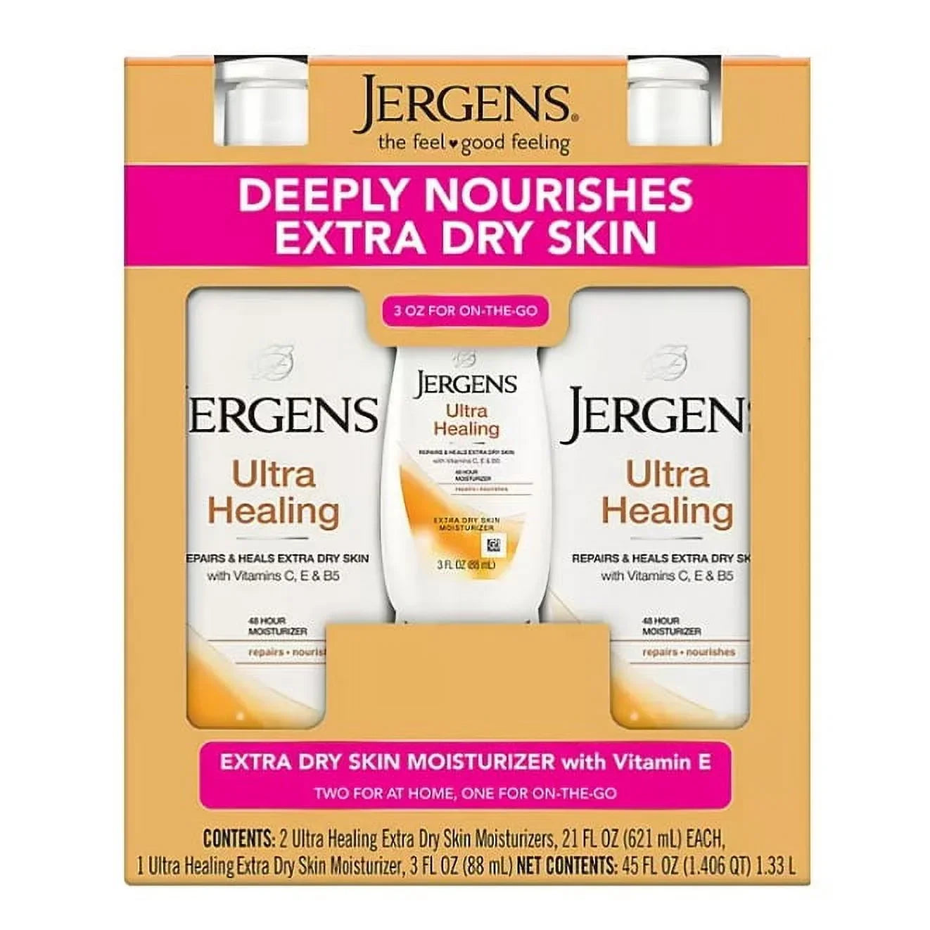 fl. Healing Ultra + Skin Extra (21 oz.) Jergens oz., pk. 2 Dry 3 Moisturizer