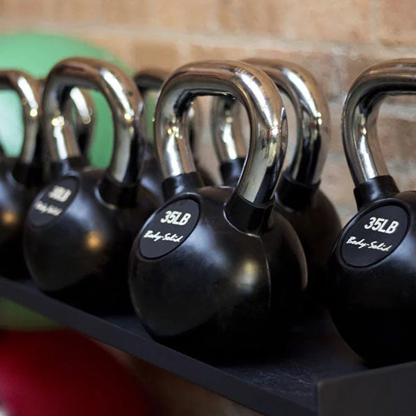 Pounds Body-Solid Chrome Rubber 5-80 Kettlebells (75) Coat