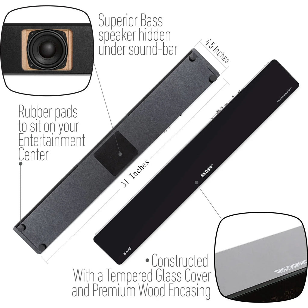 '- NFC Deco (OPEN Gear (PA30W) Wireless BOX) Sound Surround 2.1 Bluetooth 31" Audio Theater Soundbar CH Home