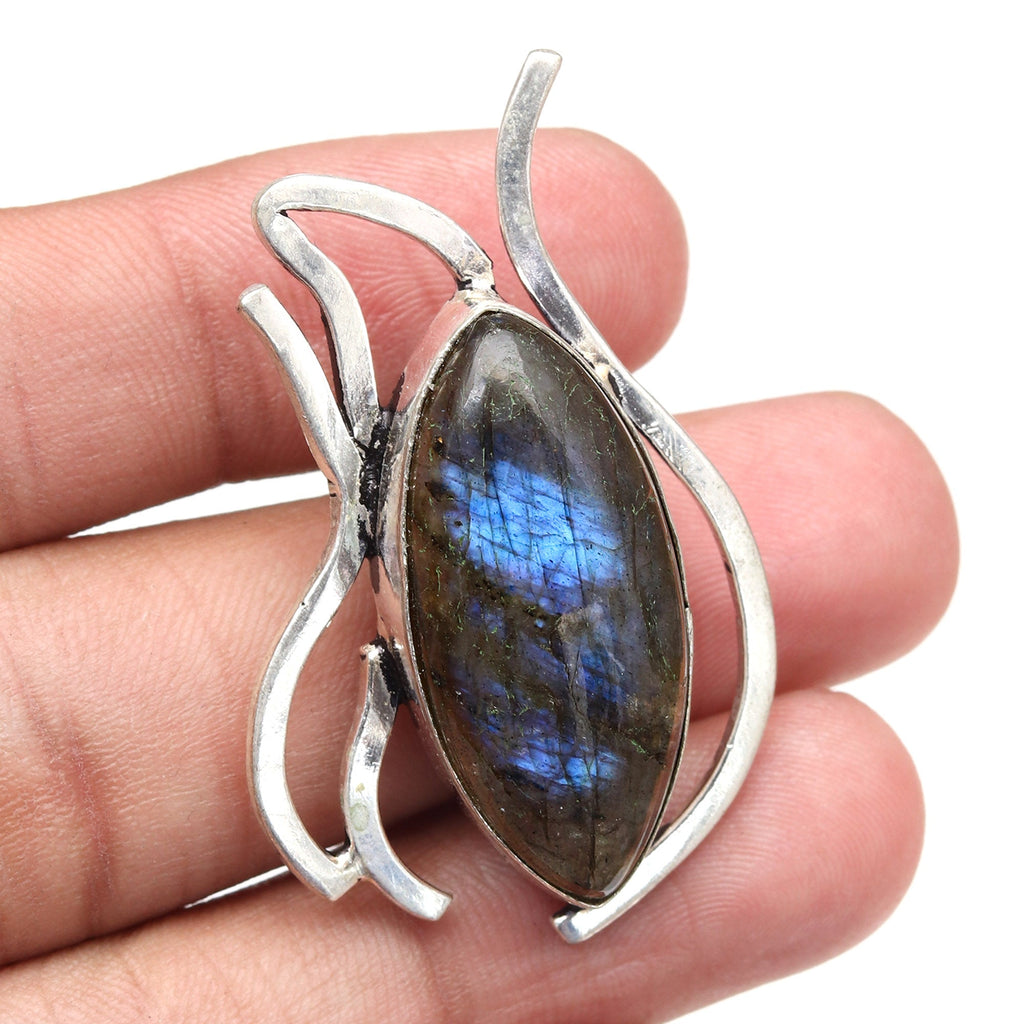 Garnet Jewelry Gemstone Handmade Sterling Silver Necklace Labradorite 925