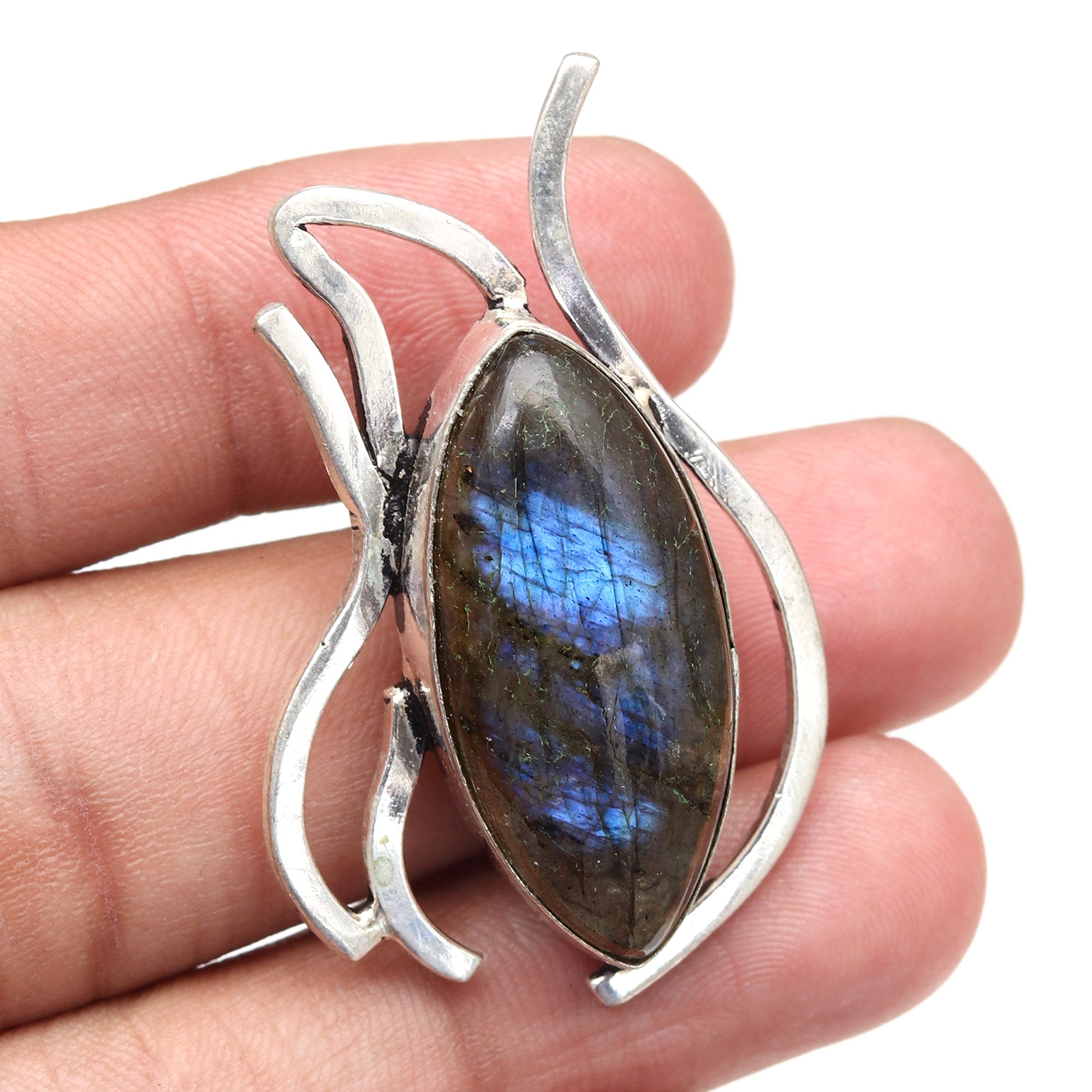 Garnet Jewelry Gemstone Handmade Sterling Silver Necklace Labradorite 925