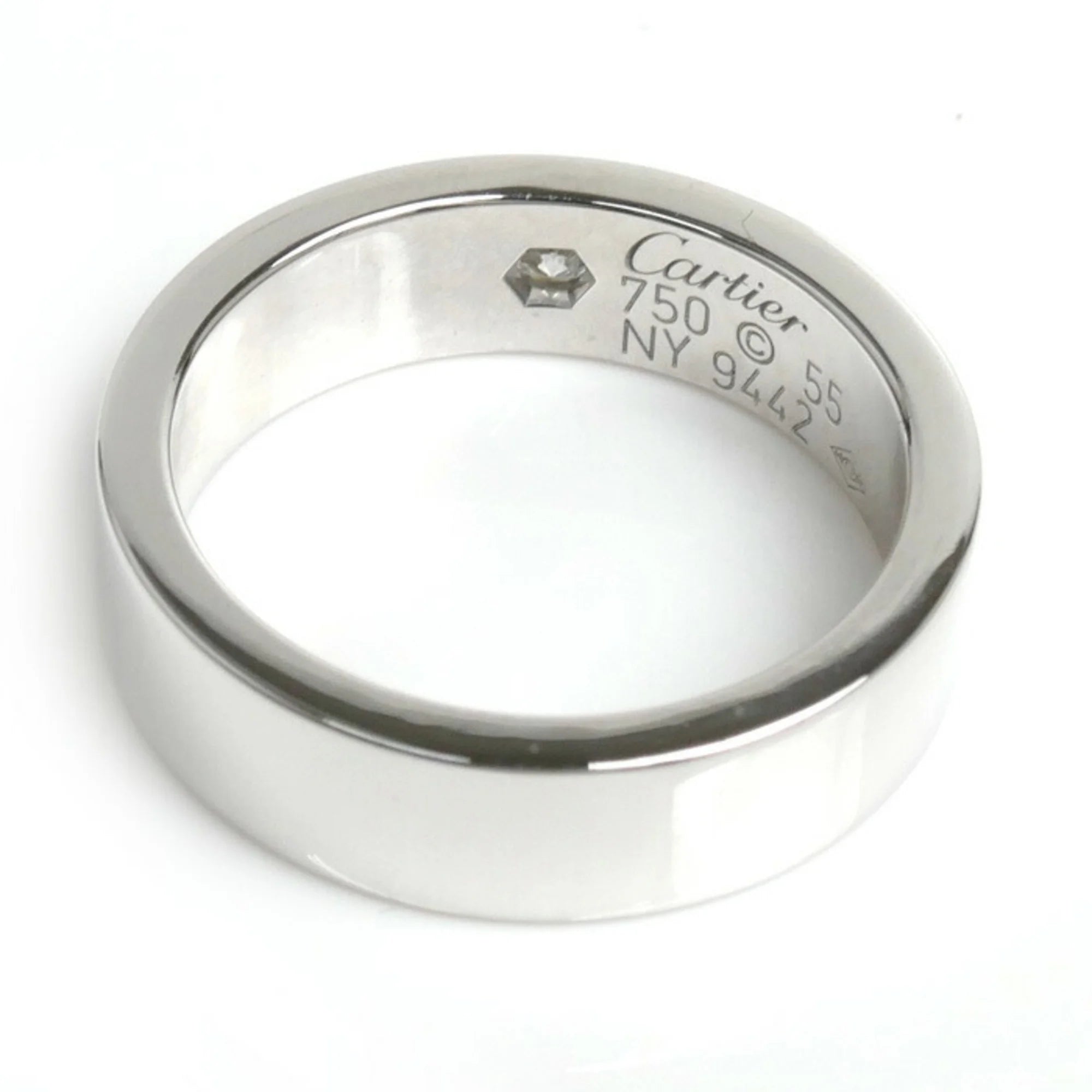 K18WG Love (Good) 1P Size Pre-Owned Gold Cartier Women's Edition Ring CARTIER 2006 55 14.5 9.8g White Diamond Limited