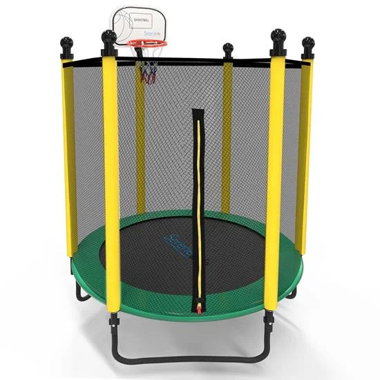 Enclosure SereneLife Green Net Trampoline Jump Outdoor with Rectangle 10FT 5FT Trampoline,