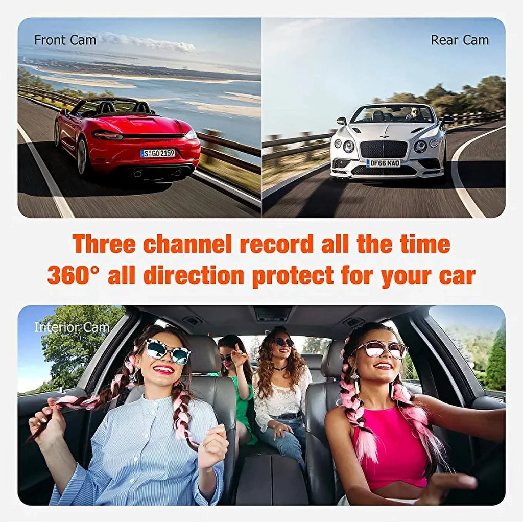 GPS with Inside 64G Cam 1080P and Dash Front 3 Camera Vehicle