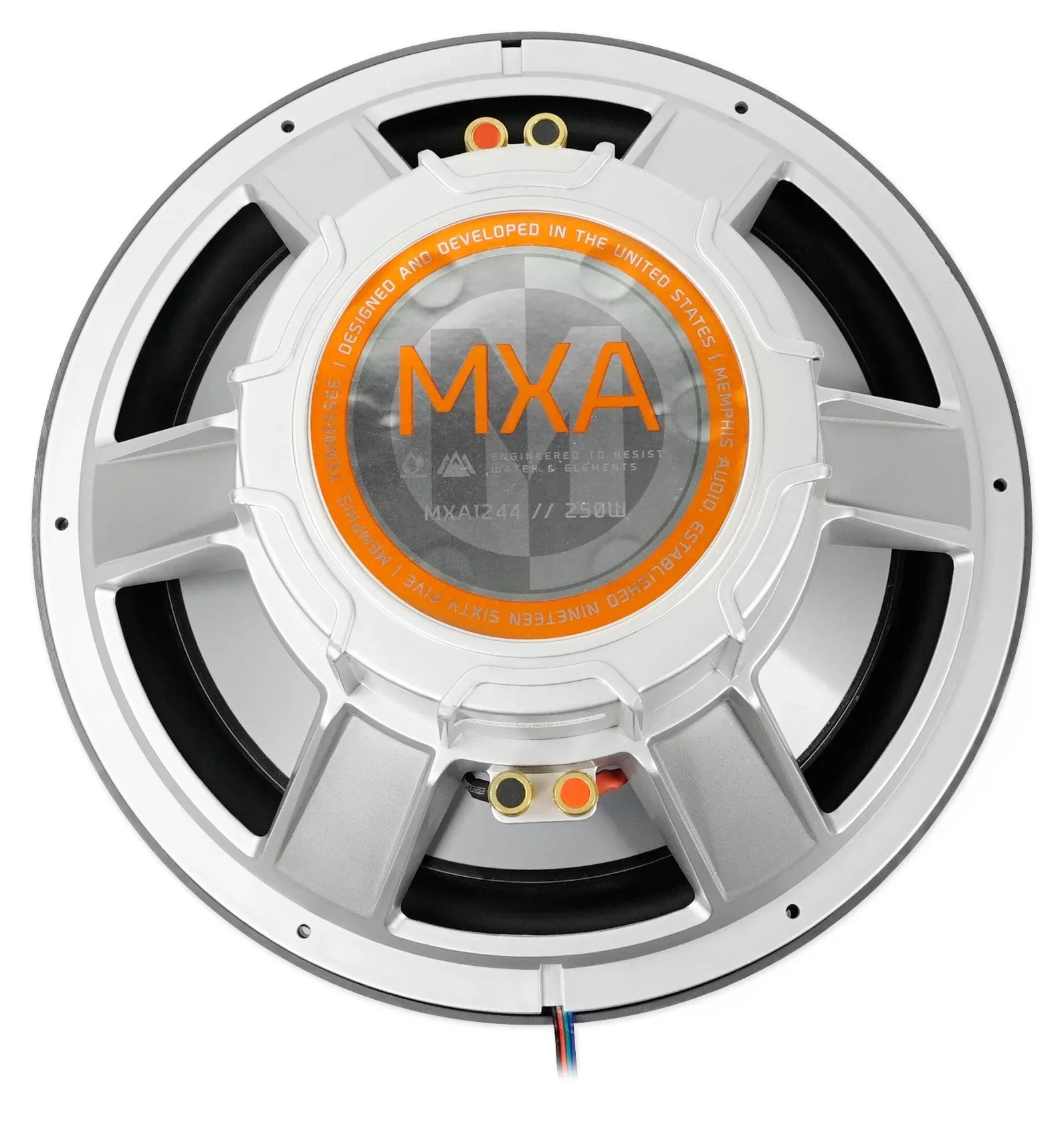 Sub LED Audio Watt 4-Ohm Marine Memphis Subwoofer Boat 500 MXA1244 Dual 12"