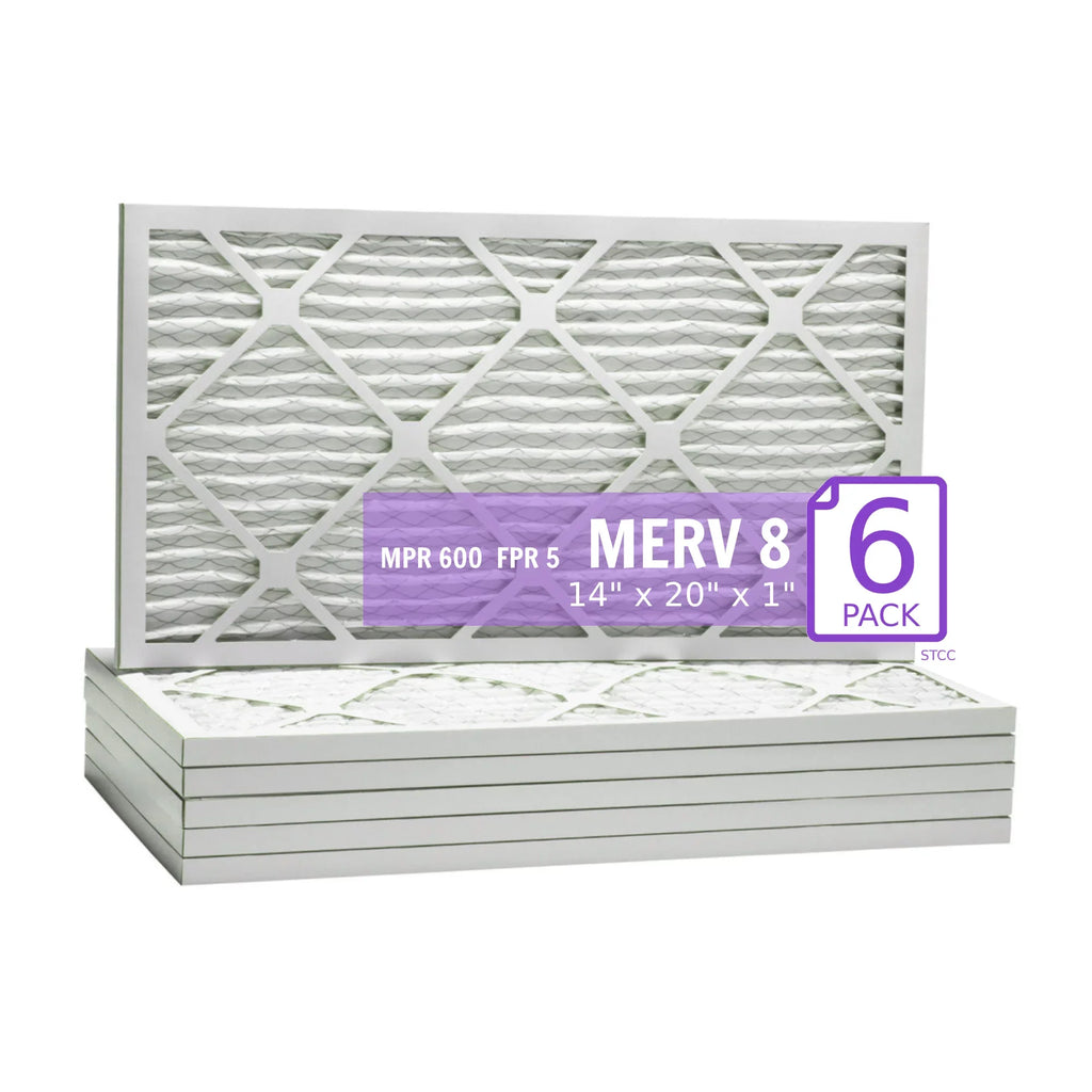 Pack) 14x20x1, 8, Pleated Extended Purolator Filter, Surface Air (6 Mechanical MERV DMK80