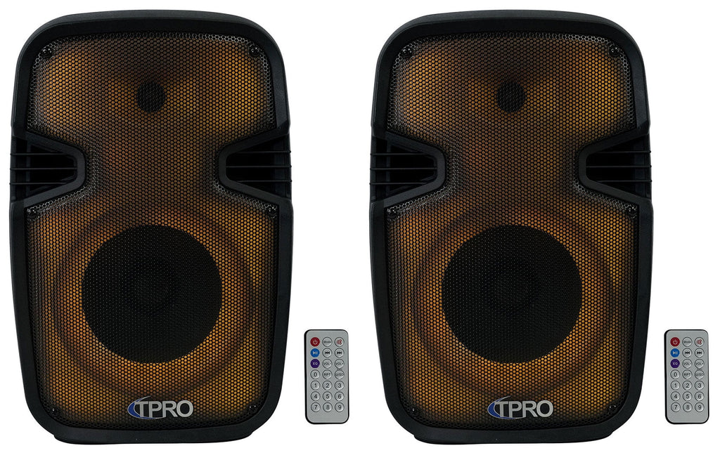 Party Technical LED PLIT8 Bluetooth 8" Link (2) Speakers+Wireless Portable Pro
