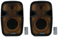 Party Technical LED PLIT8 Bluetooth 8" Link (2) Speakers+Wireless Portable Pro