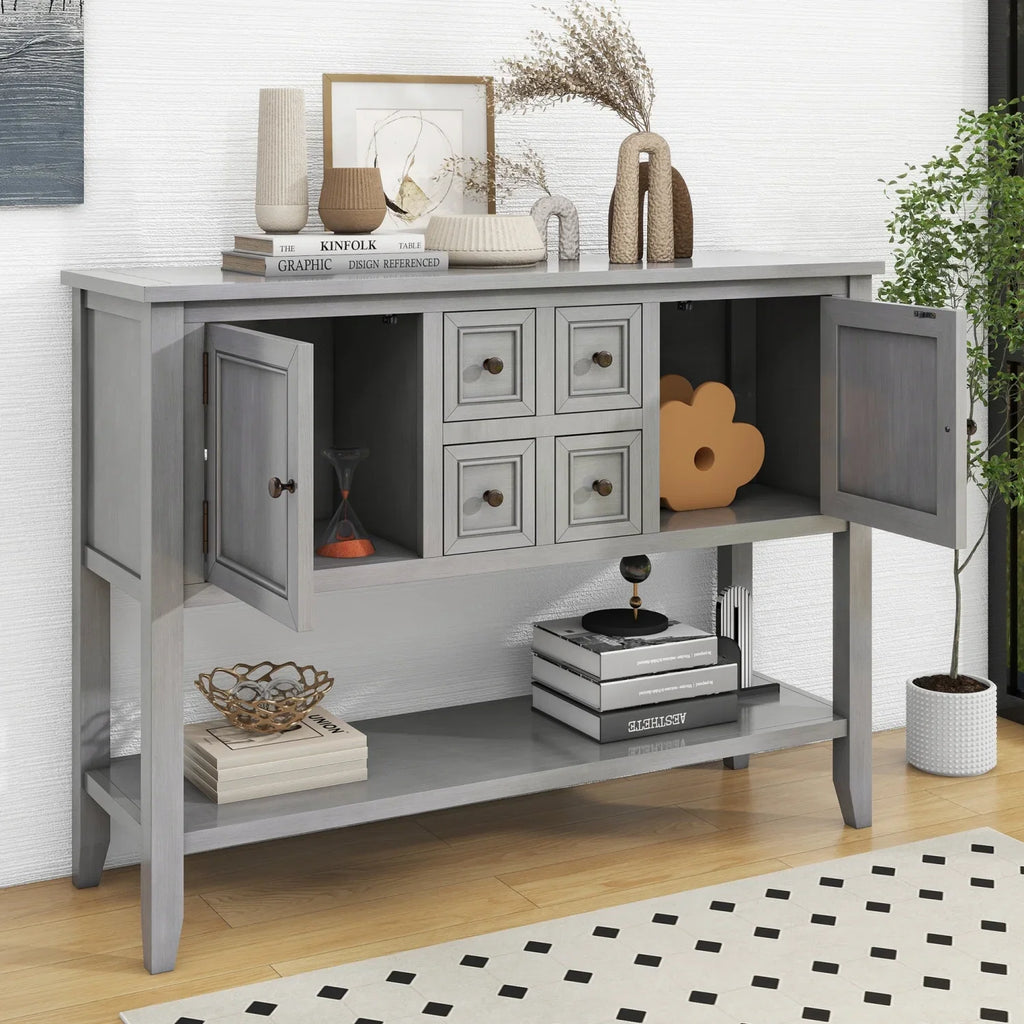 OLD Living (Espresso and Cambridge Drawers and Console WF190263AAP) Small with Storage Ample Table Entrances TREXM Series Shelf SKU for Four Rooms Kitchens Bottom Vintage