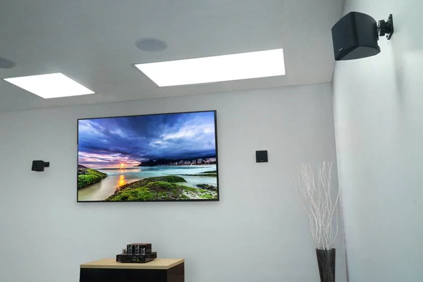 Restaurant White 3.5" Swivel Mount Wall 70v 4 Speakers Cube Rockville Commercial