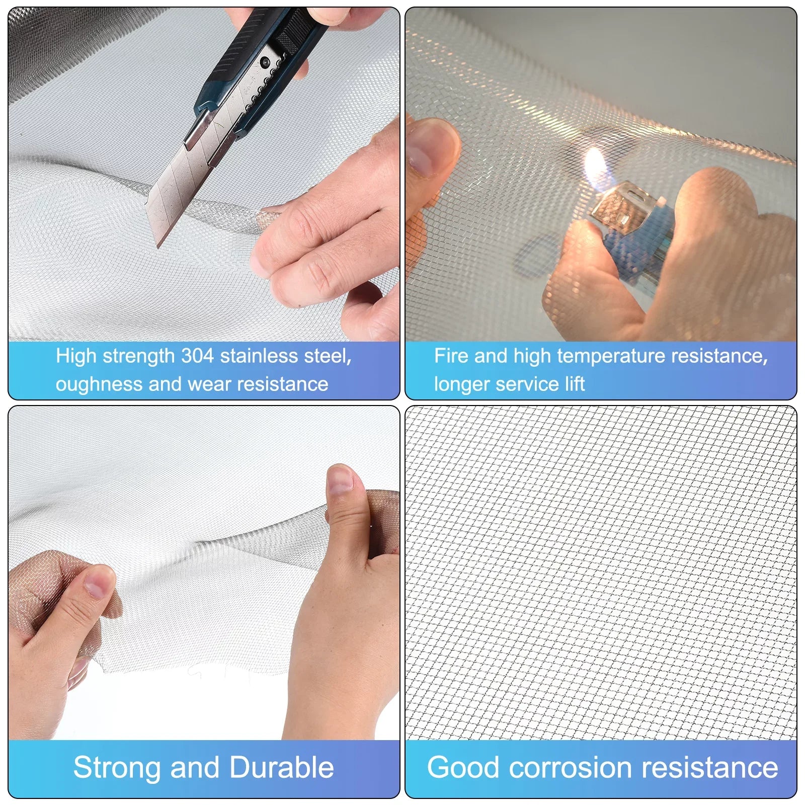 Wire Woven Mesh Stainless Replacement Screen, Air Steel Window 304 Mesh Screen Screen for Vent Door