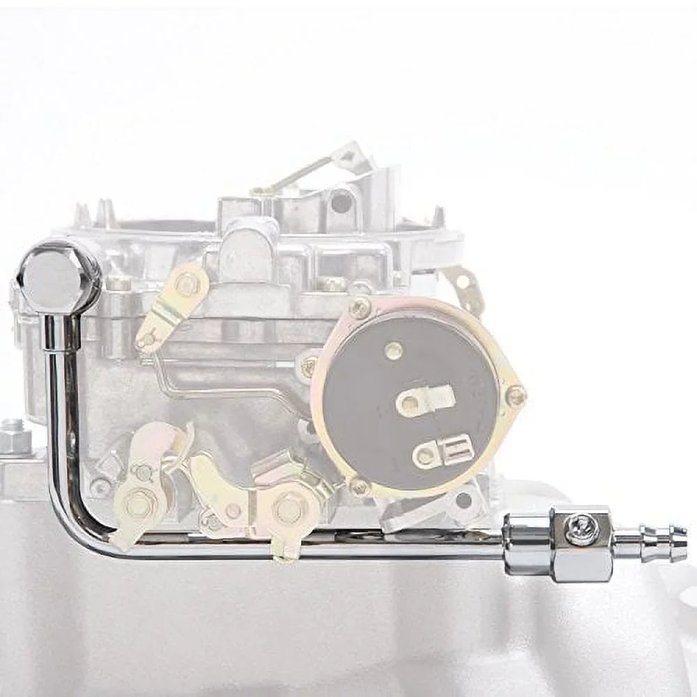 Steel 3/8 Kit Barb Chrome with 8126 Fuel Line Fitting Edelbrock