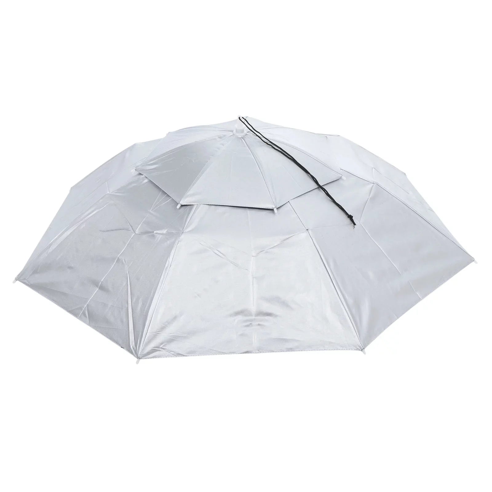 Umbrella Hat, Double Oxford Cap Silver Layer Fabric Uxcell Strip, Folding Rain 37.4" Adjustable with OD Sun
