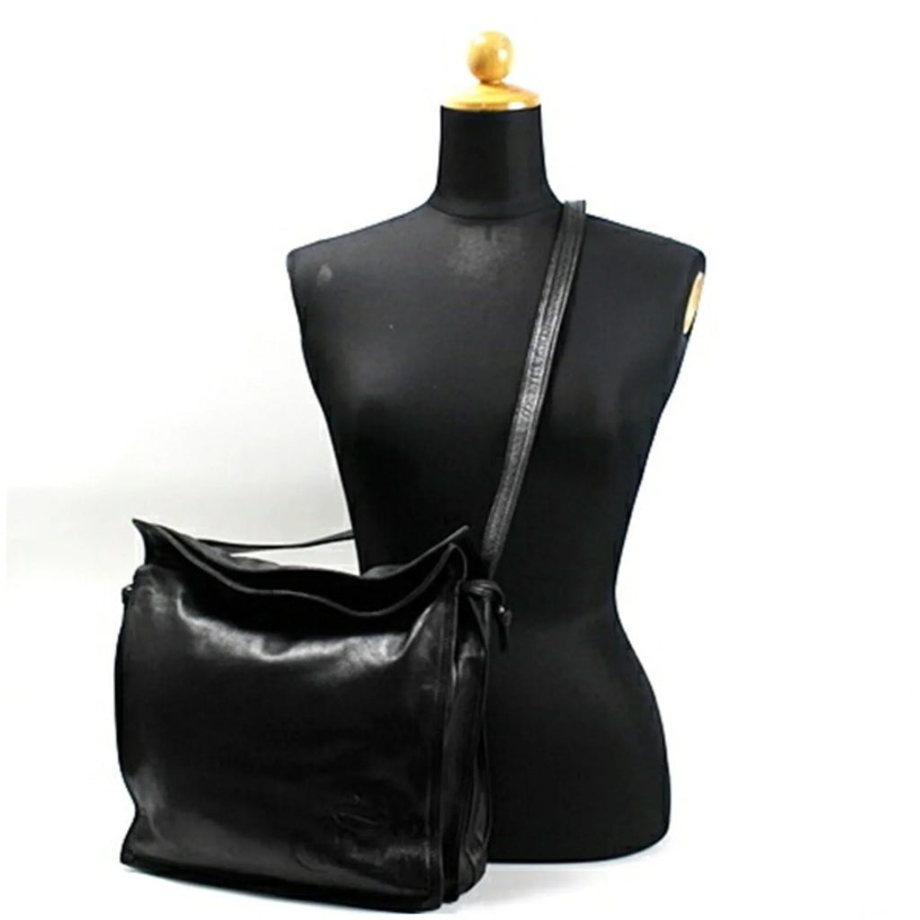 Anagram LOEWE Shoulder Pre-Owned Black Soft Women's (Fair) Leather Bag