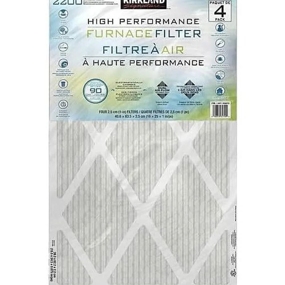 90 Technology Reduction Dual - 2200 Furnace Day Allergen 4 Airflow Performance - Filter, (16X25x1) - Microparticle Performance PACK High