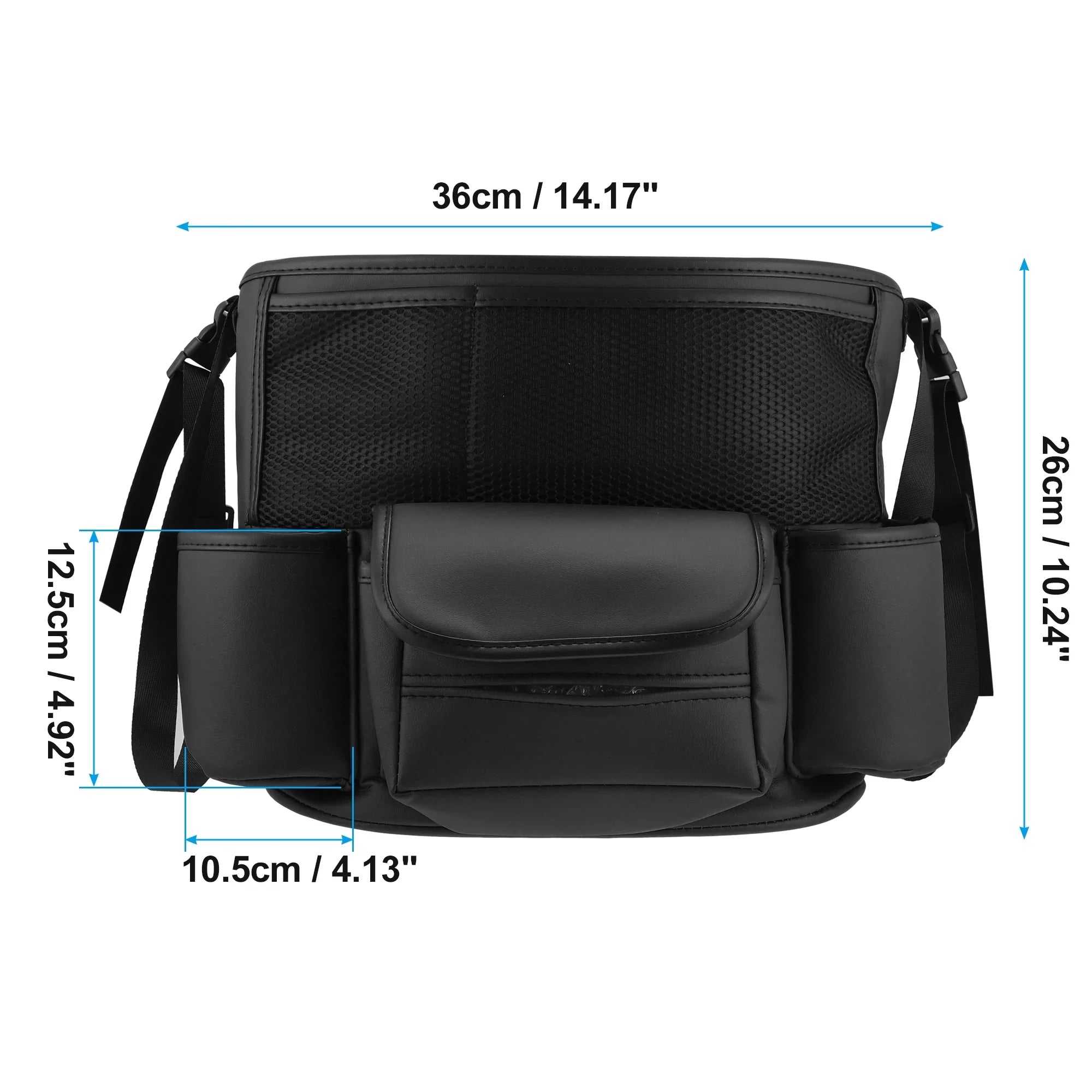 Car Multi for Storage Pockets Organizer Seat Black Capacity Large Car Purse Backseat 36x26c18cm