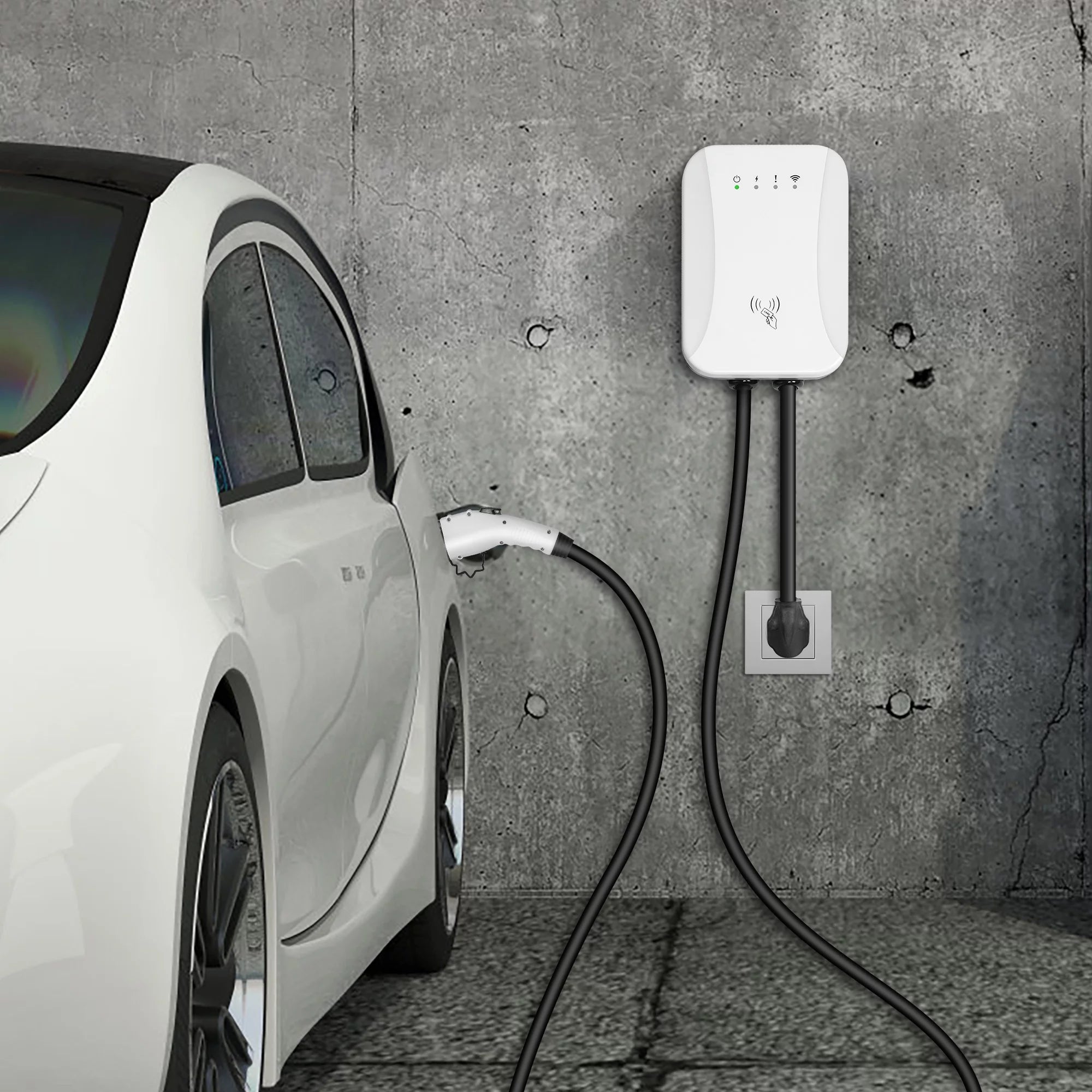 Standard with 14-50 Charging ft NEMA ) Cable, 25 EV Indoor/Outdoor Level Station (40 J1772 240 Volt 14-50 Electric Charger NEMA Vehicle Plug Car Charging Portable SAE Amp, Charger 2