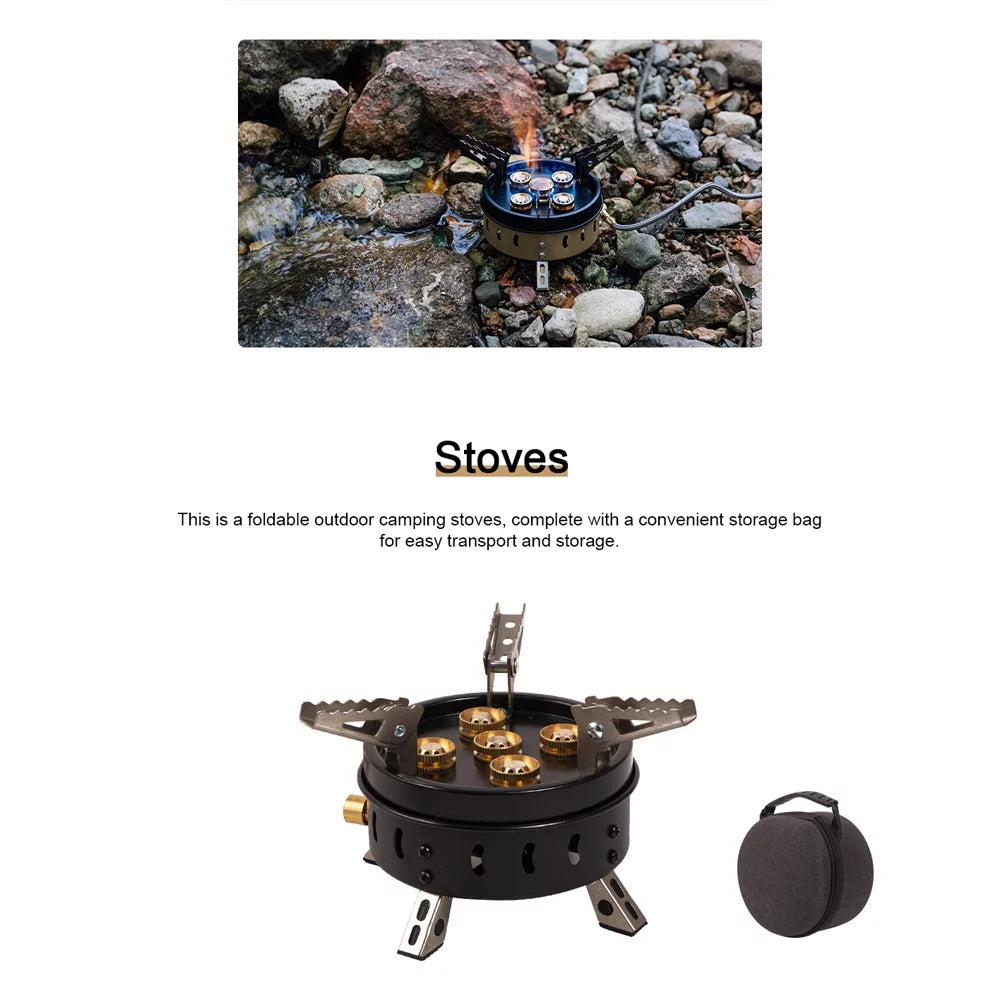 GasCooker Hiking Stoves Gasstove Compact Foldable Picnic Accessory Aibecy Cooking Tourist Camping Size Furnace Portable High