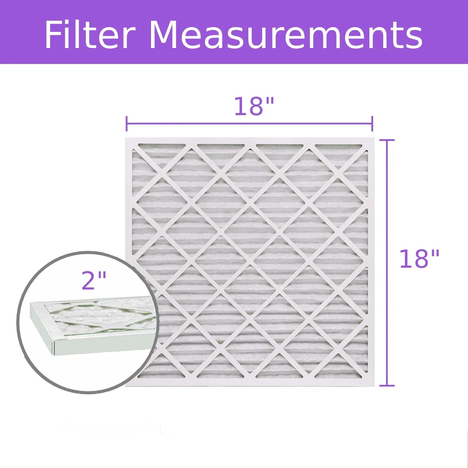 Pleated Air Purolator DMK80 Pack) Filter, 18x18x2, Extended MERV Mechanical (6 8, Surface