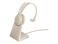 '- - wireless 65 - - USB-C Jabra convertible UC - noise stand with charging on-ear Evolve2 beige - Mono isolating Headset - Bluetooth - -