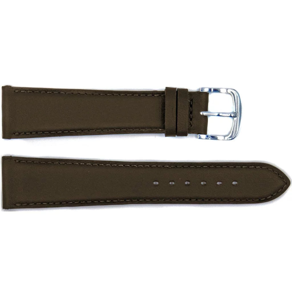 Watch 19mm Smooth Strap Leather Handmade Genuine Brown