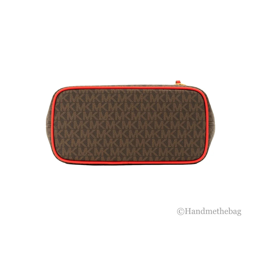 Logo (Dark Jet Sangria) Michael Travel Top-Zip Extra-Small Kors Tote Set Bag