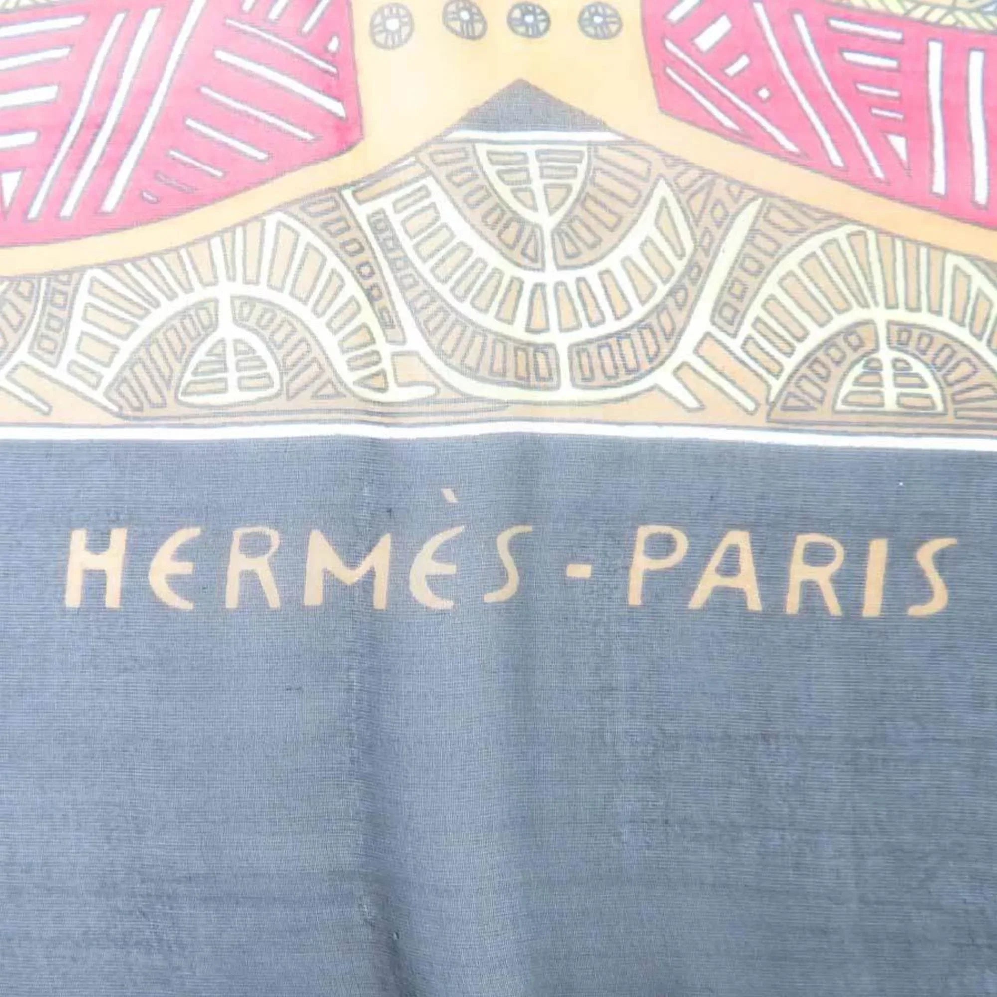 Multicolor STEPES des Silk Hermes HERMES ART Scarf Step Art/Estimated x Unisex (Good) Black Pre-Owned