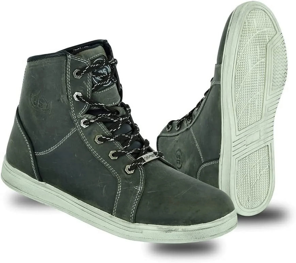Waterproof Grain Full Rubber Smart Boots & Leather Shoes Motorcycle Men¡¯s Lace-up Outsole ¨C with Daniel Closure Lightweight