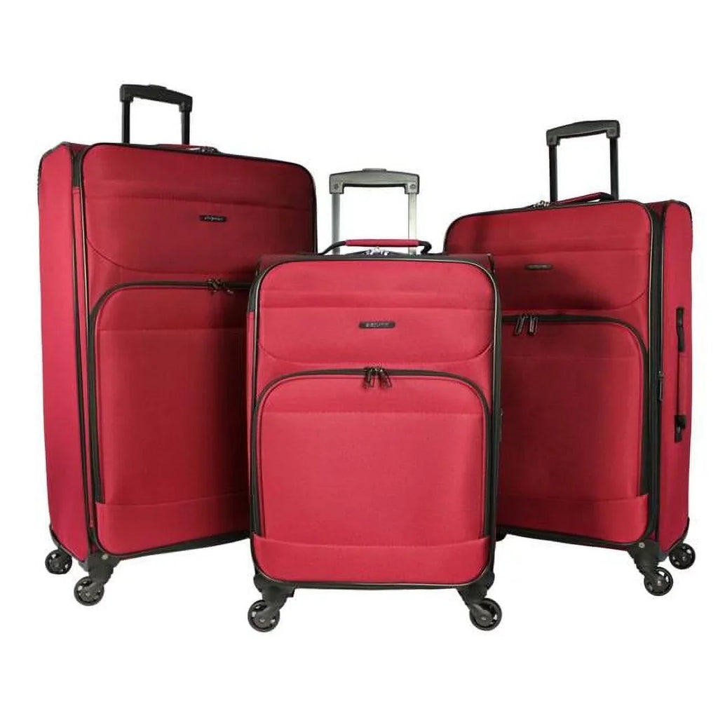 Burgundy Lightweight Spinner Set Lisbon Dejuno Expandable - 3-Piece Luggage
