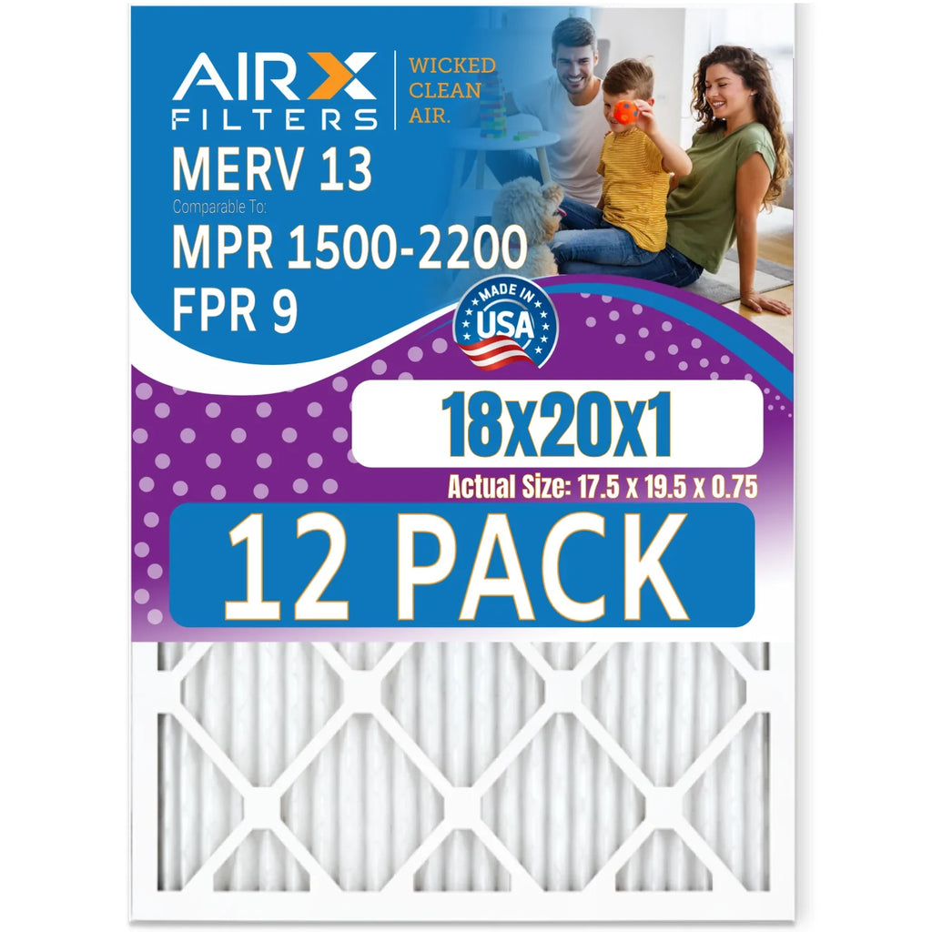 to - AIRX MERV Filter 9 AIR. 2200 Rating, - CLEAN Comparable Filters Air in Pack Furnace 18x20x1 & 12 FPR 1500 13 WICKED MPR by USA of Made FILTERS